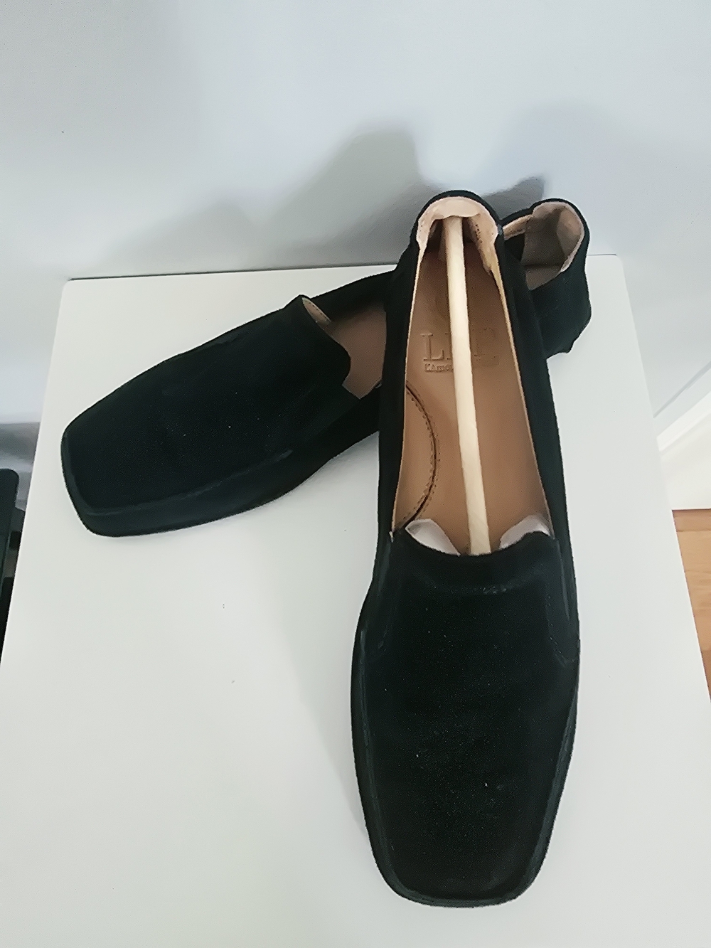 L'Amour Des Pieds Falira Black Leather Driver Flats 8